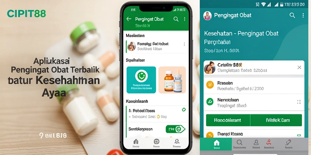 Antarmuka aplikasi CIPIT88 untuk pengingat obat yang efisien.