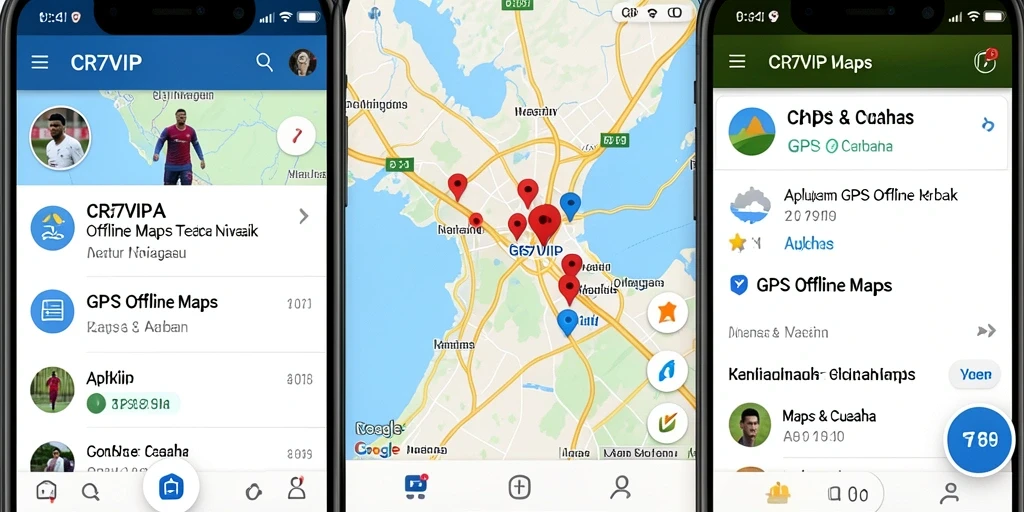 Antarmuka pengguna CR7VIP yang intuitif untuk navigasi GPS offline.