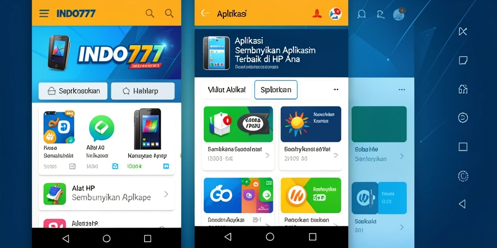 Tampilan antarmuka INDO777 saat menyembunyikan aplikasi di perangkat.