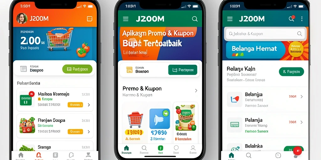 Antarmuka J200M yang sederhana dan efektif untuk Promo & Kupon.
