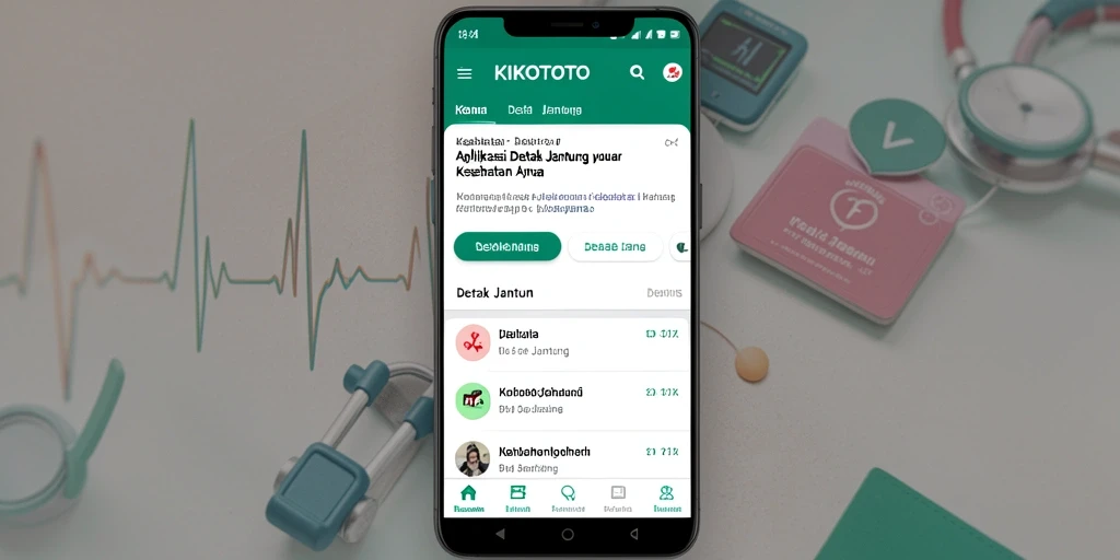 Antarmuka aplikasi KIKOTOTO menampilkan data detak jantung secara jelas dan informatif.