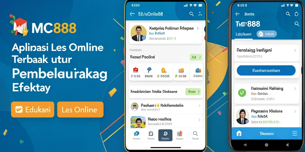Antarmuka aplikasi MC888 untuk Les Online yang intuitif dan menarik.