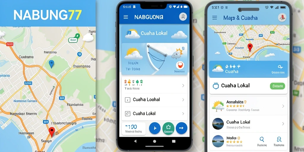 Antarmuka aplikasi NABUNG77 menampilkan data cuaca lokal akurat.