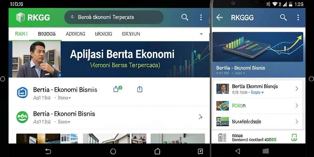 Antarmuka aplikasi RKGG untuk berita ekonomi yang menarik.