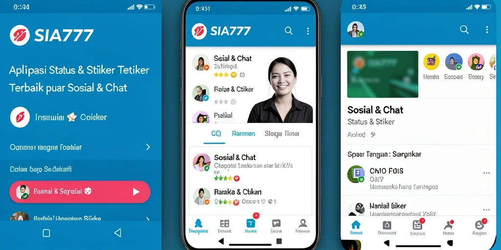 Tampilan antarmuka SIA777 dengan pilihan stiker yang menarik.