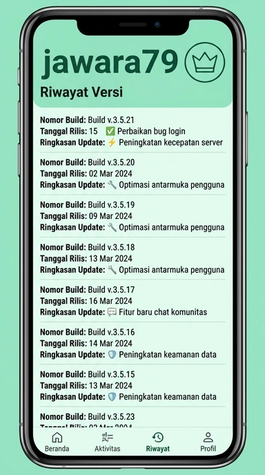 Riwayat Versi Aplikasi jawara79 untuk Pengguna Android